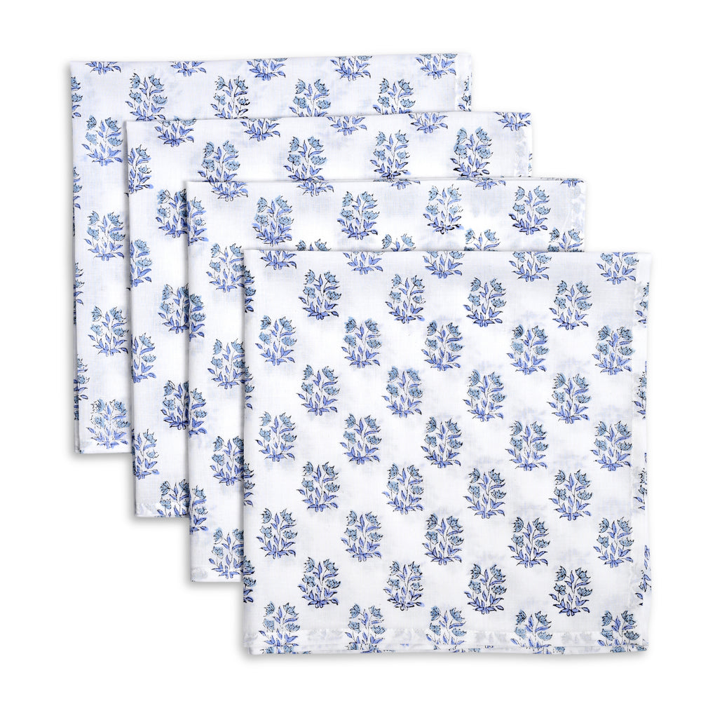 Block Printed Sky and Beau Blue Napkins Product Image 2