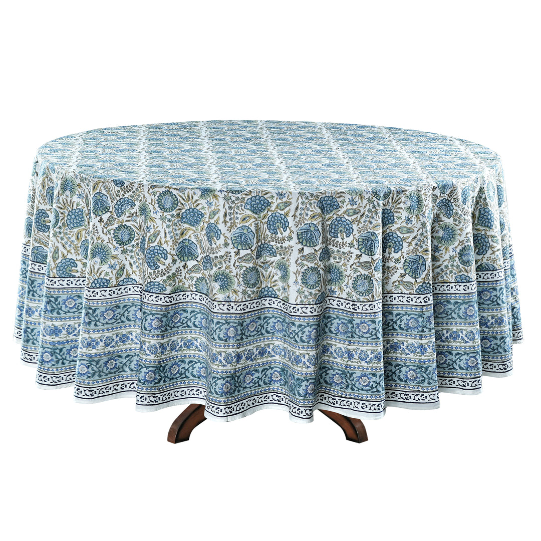 Asparagus Green Open Base Round Tablecloth Product Image 1