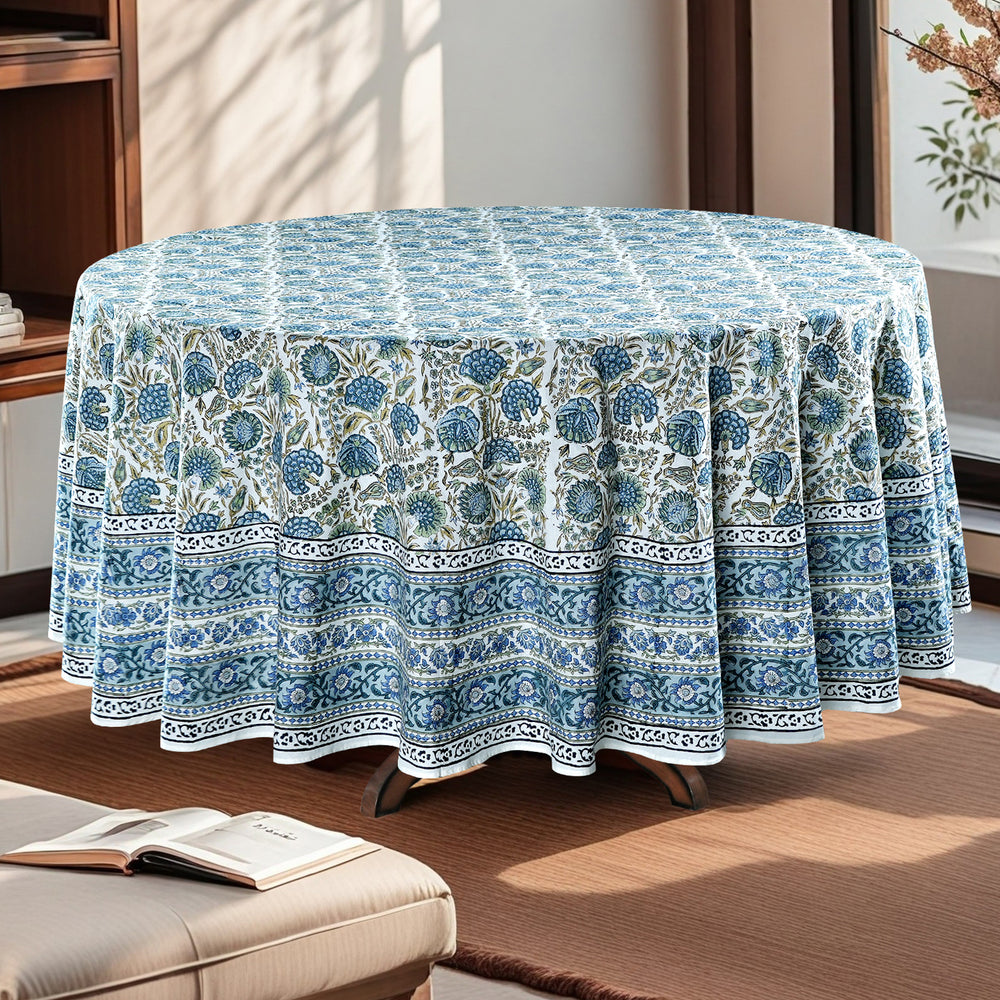 Asparagus Green Open Base Round Tablecloth Product Image 2
