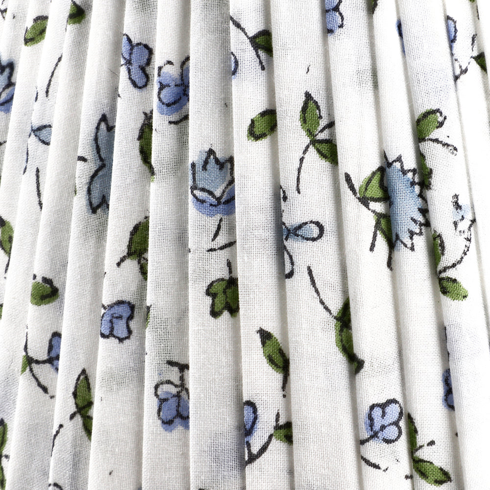 Hand-Block Printed Powder Blue Lamp Shade Product Image 2