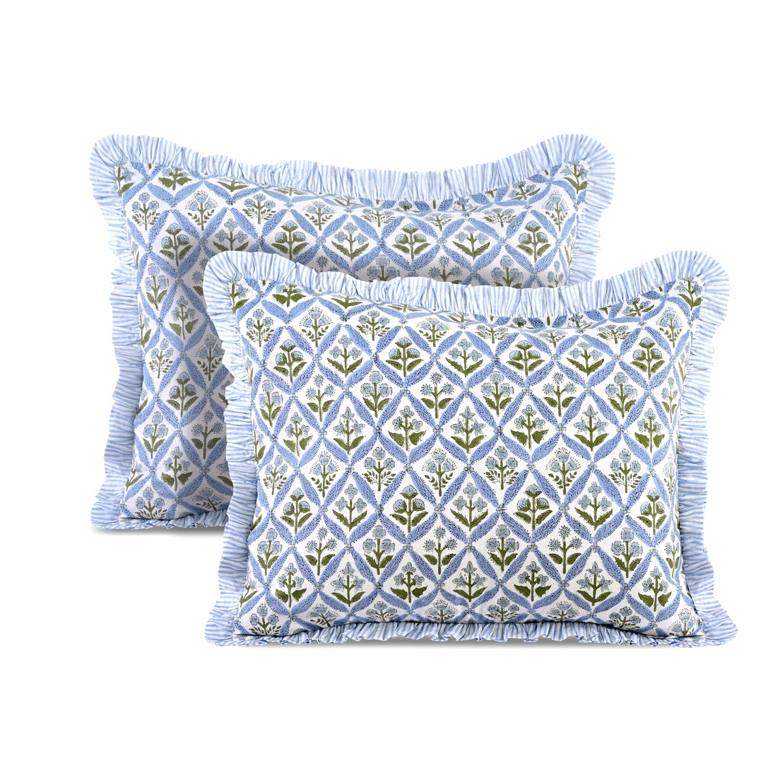 Light Steel Blue Ruffle Standard Sham Pillow Cover Product Image 1