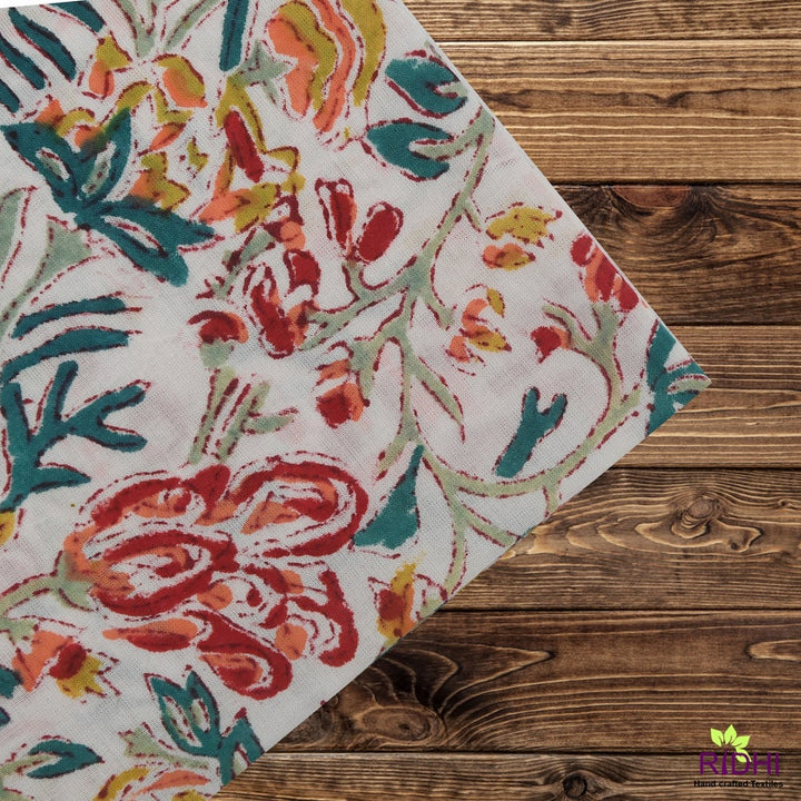 Sangria Red and Ginger Orange Scallop Embroidery Napkins