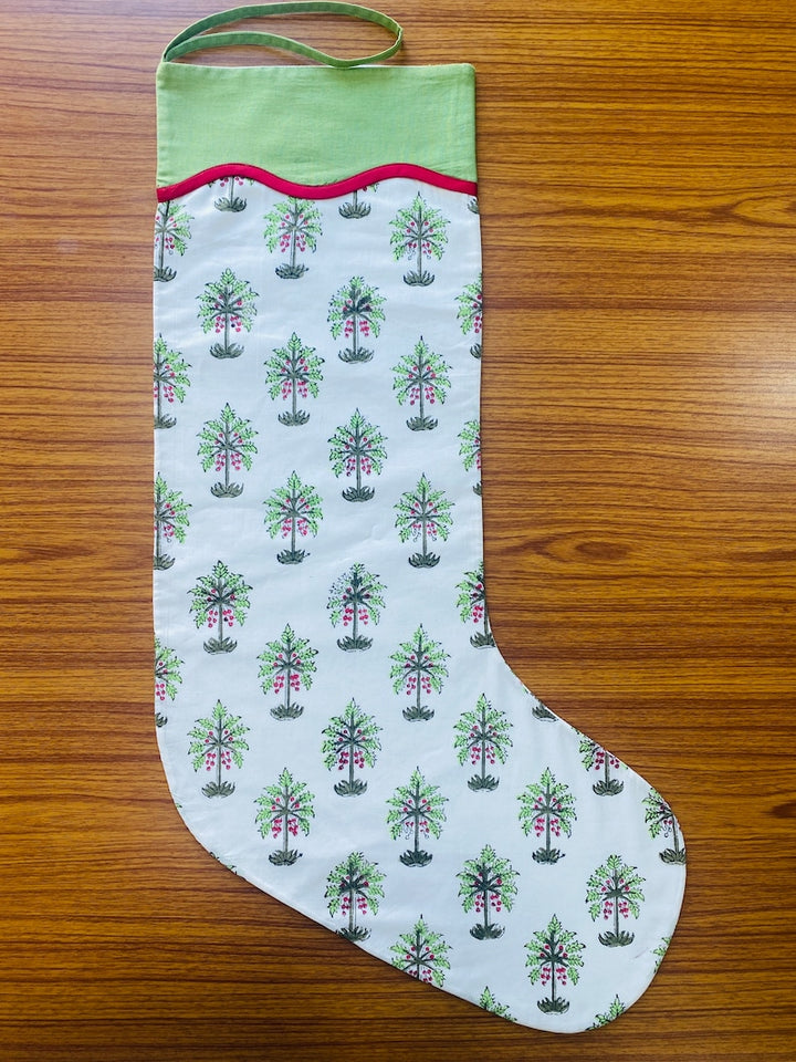 Mix Bag of Indian Floral Printed Cotton Cloth Christmas Stocking