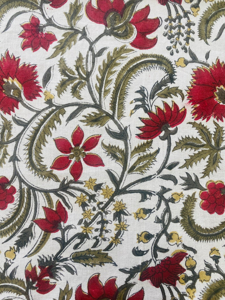 Prune Red, Army Green Scallop Embroidery Napkins