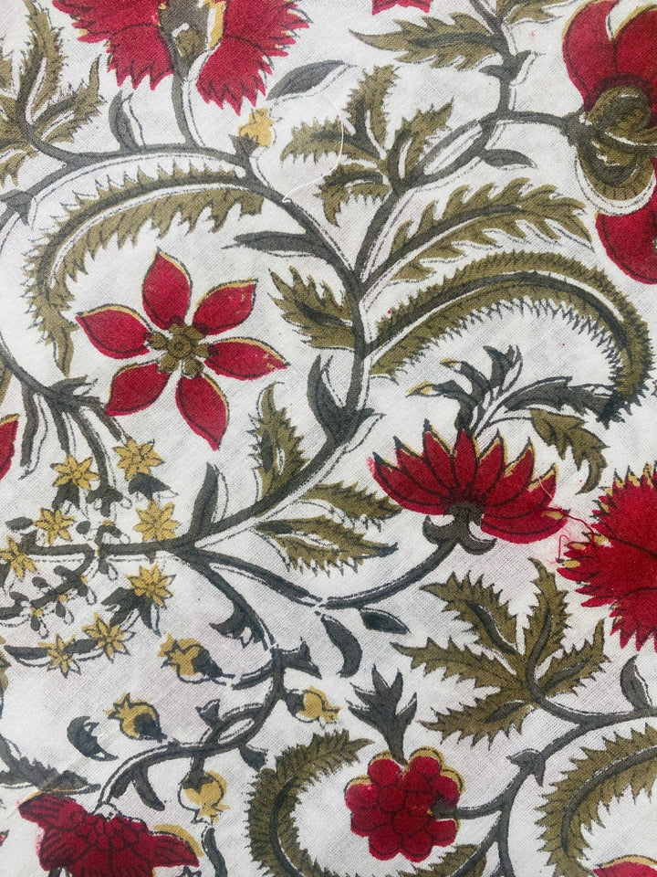 Prune Red, Army Green Scallop Embroidery Napkins