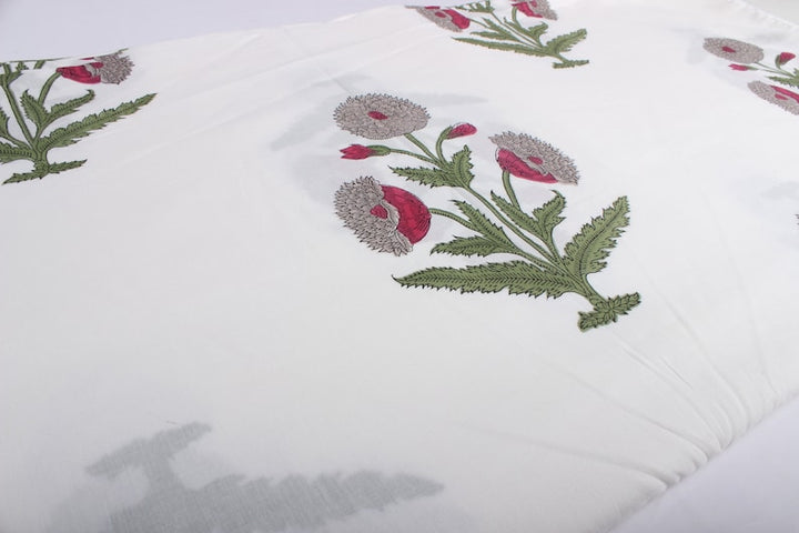 Dark Vanilla Hand-Block Printed Cotton Fabric
