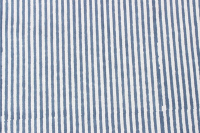 Fabricrush Blue Stripes with Yellow Piping Indian Hand Block Printed Pure Cotton Tablecloth for Farmhouse Wedding Restaurant Home Decor Garden Bar Gift