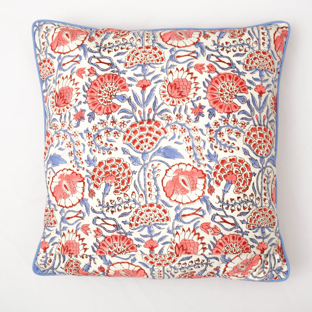 Hand Block Printed Pigeon Blue Color Cushion Covers Product Image 1