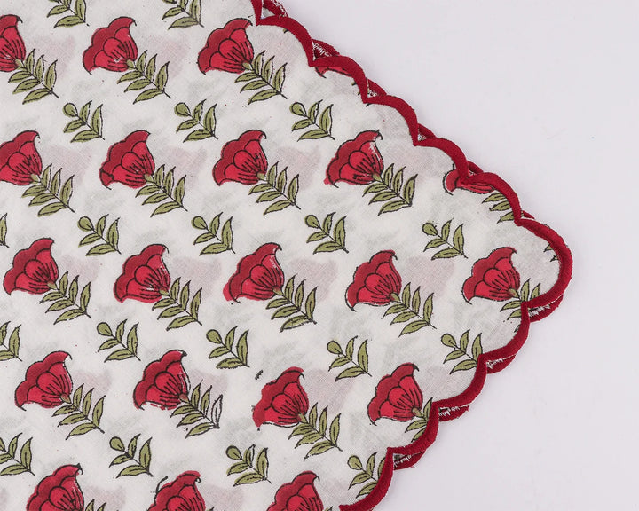 Apple and Cherry Red Scallop Embroidery Napkins Product Image 4