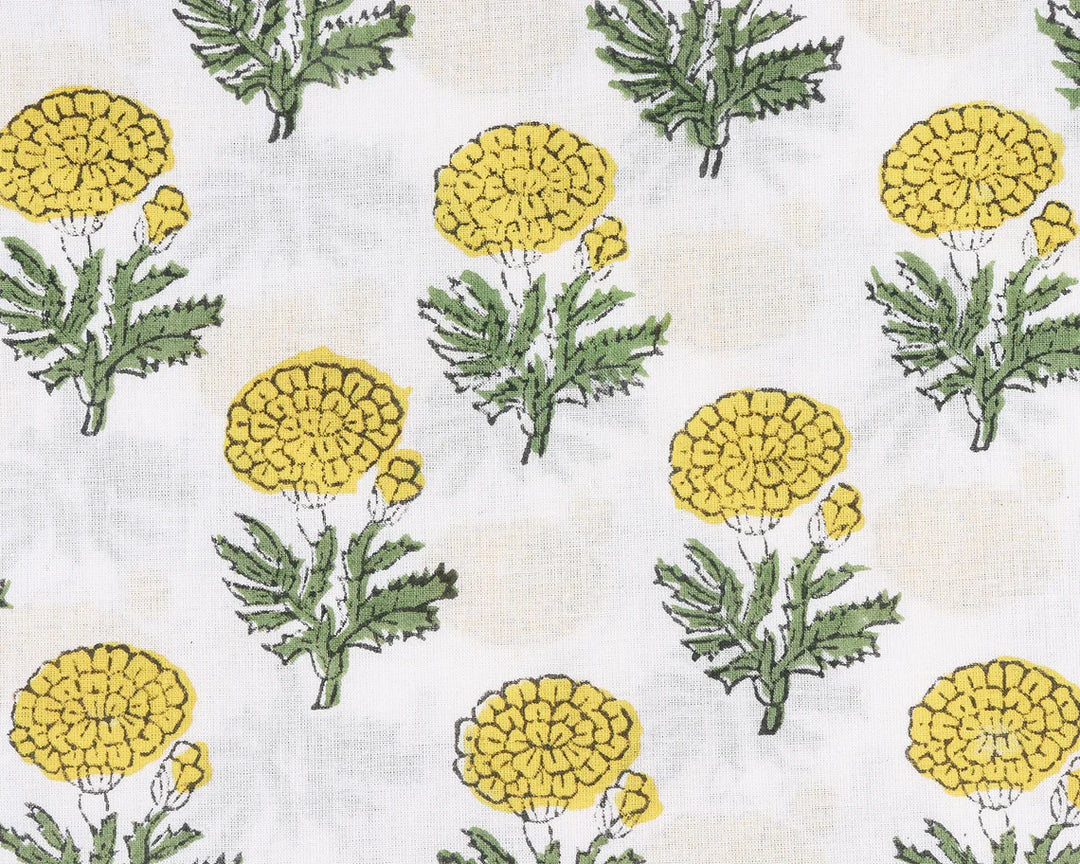 Marigold Floral Scallop Embroidery Napkins