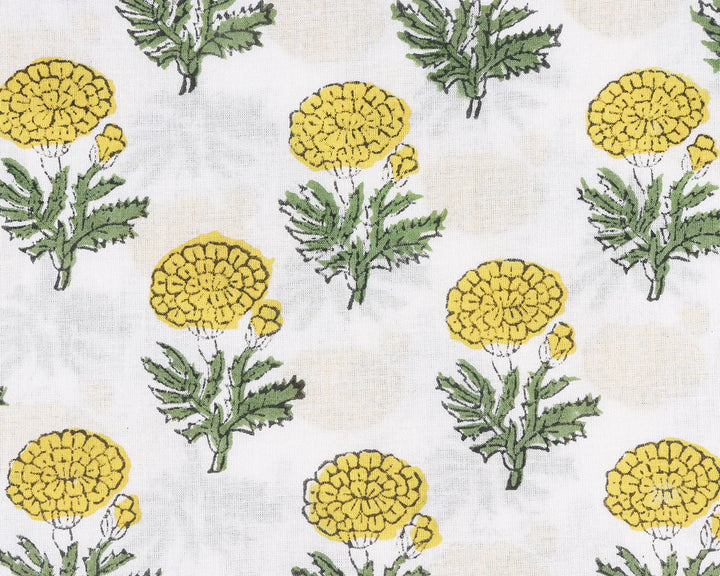 Marigold Floral Scallop Embroidery Napkins