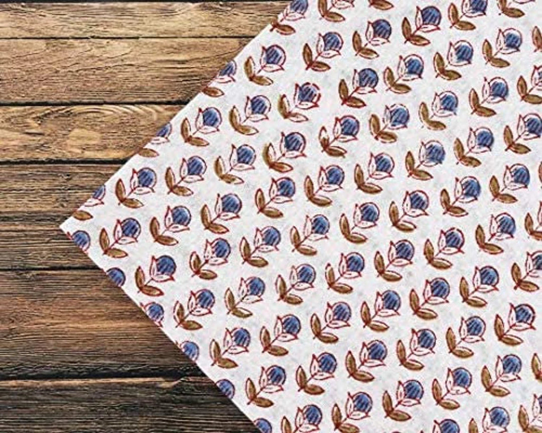 Denim Blue & Army Green Scallop Embroidery Napkins