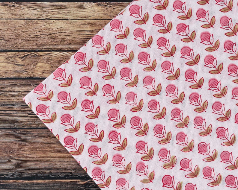 Punch Pink and Army Green Scallop Embroidery Napkins