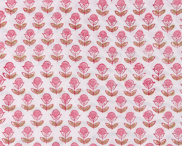 Punch Pink and Army Green Scallop Embroidery Napkins