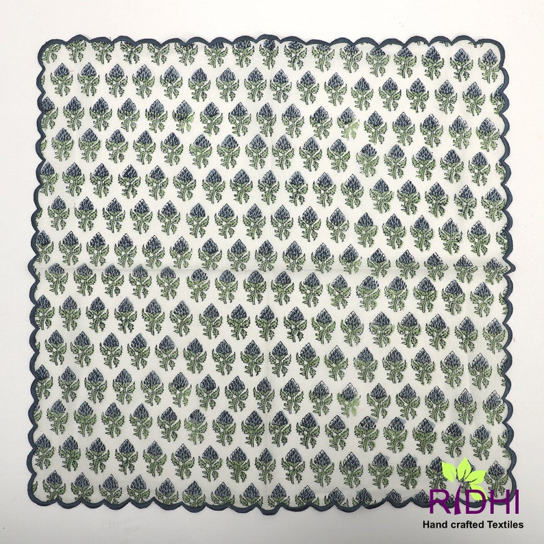 Air Force and Oxford Blue Scallop Embroidery Napkins Product Image 2