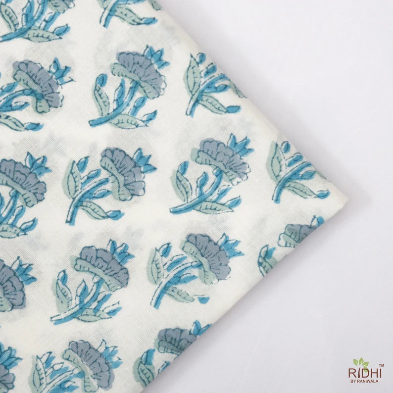 Hand Block Printed Carolina and Teal Blue Scallop Embroidery Napkins Product Image 3