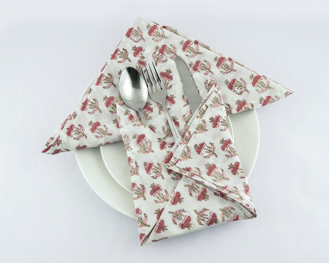 Rosewood and Sea Pink Napkins