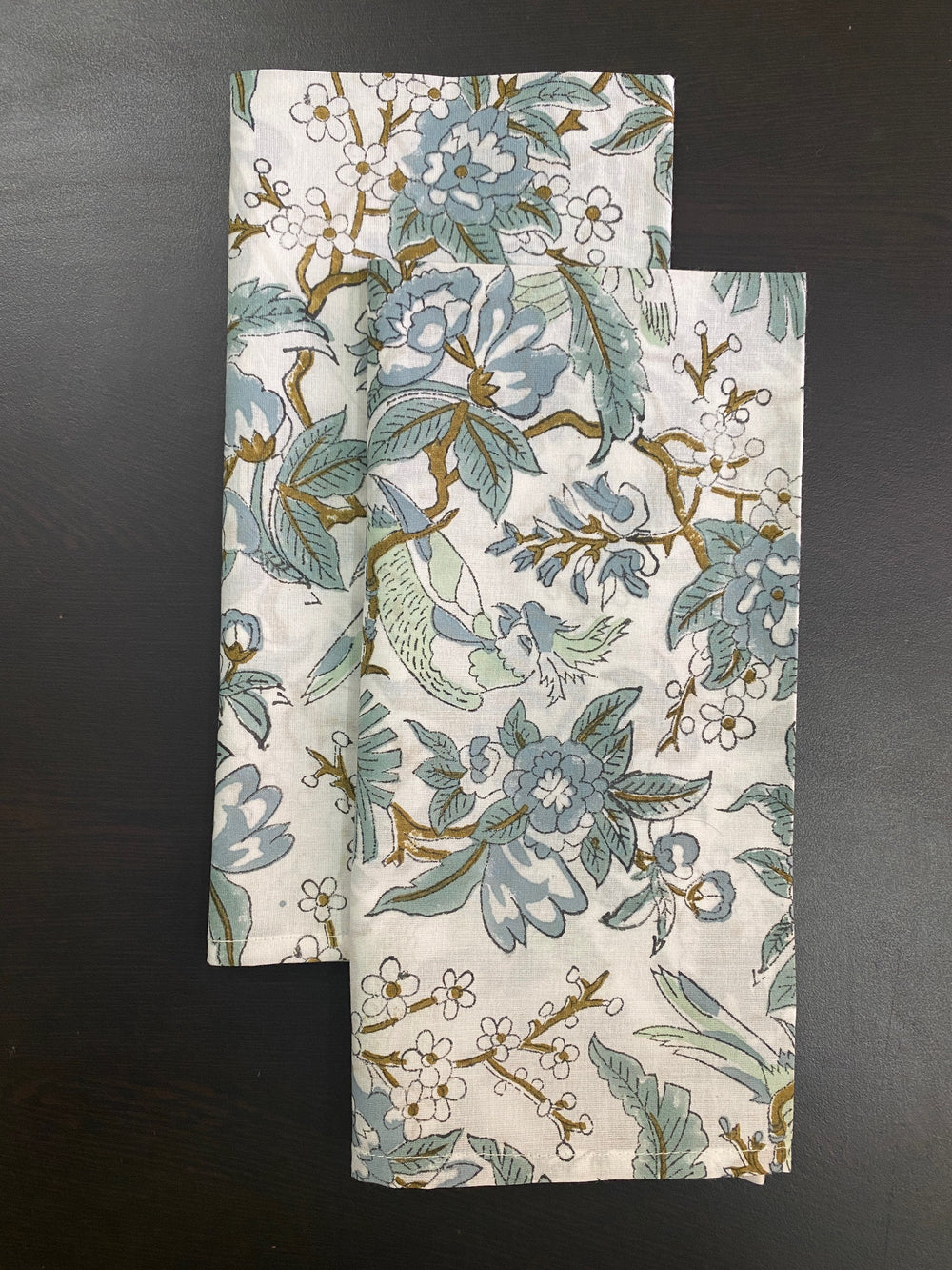 Handblock Printed Russian Green Napkins Product Image 2