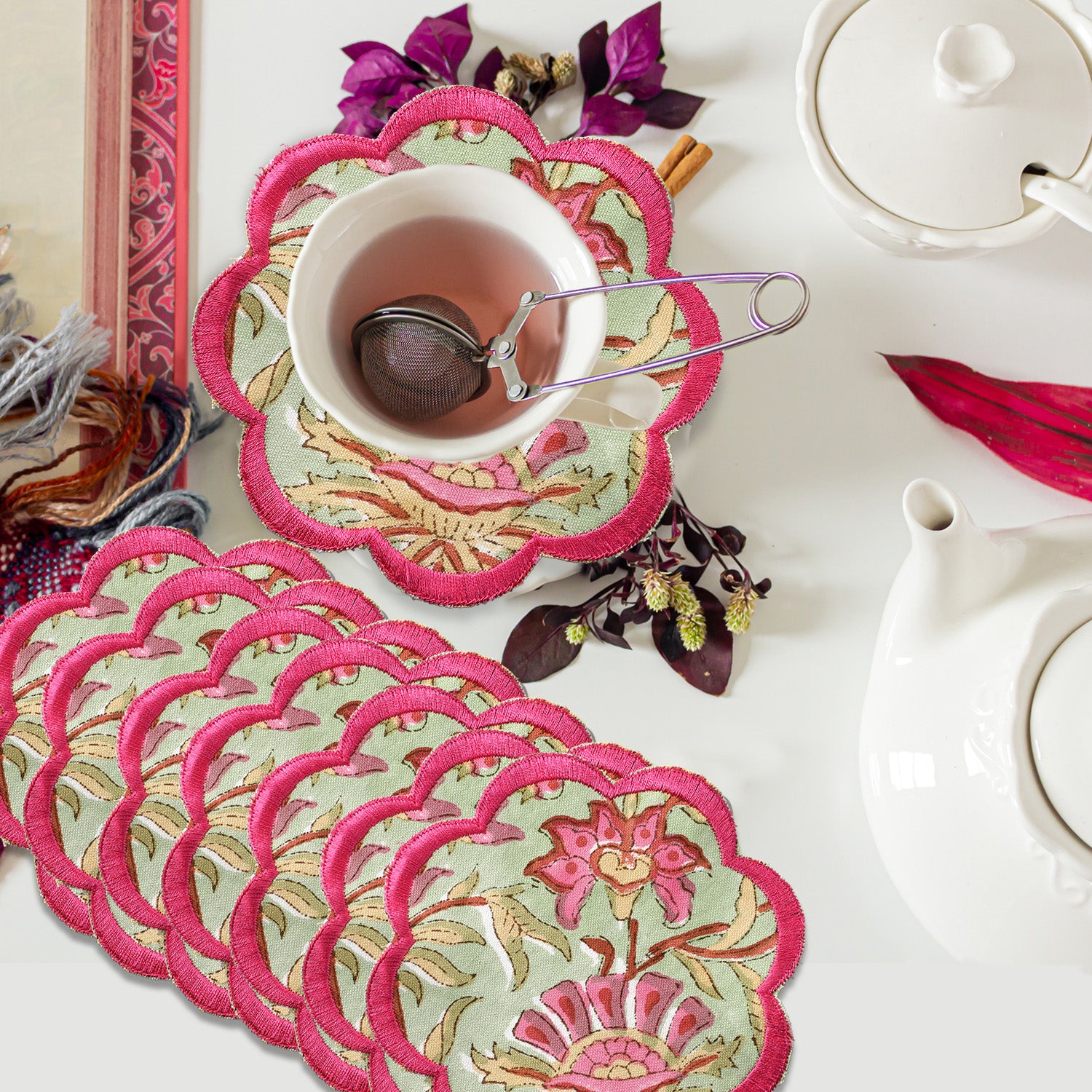 Pistachio Green Coasters