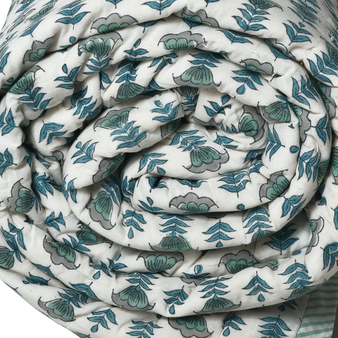 Aquamarine Blue Cotton Quilt