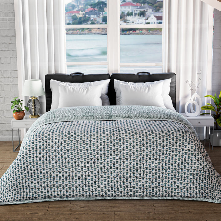 Aquamarine Blue Cotton Quilt
