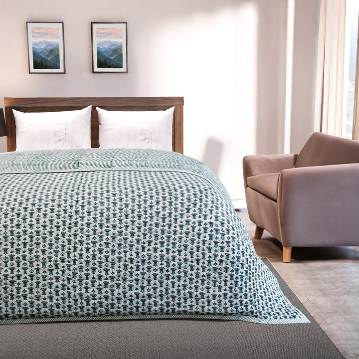 Aquamarine Blue Cotton Quilt
