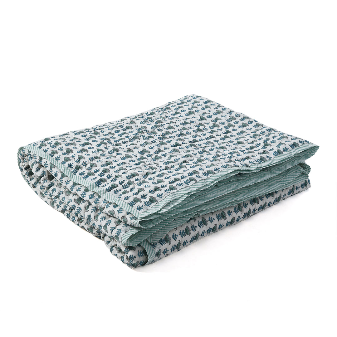 Aquamarine Blue Cotton Quilt