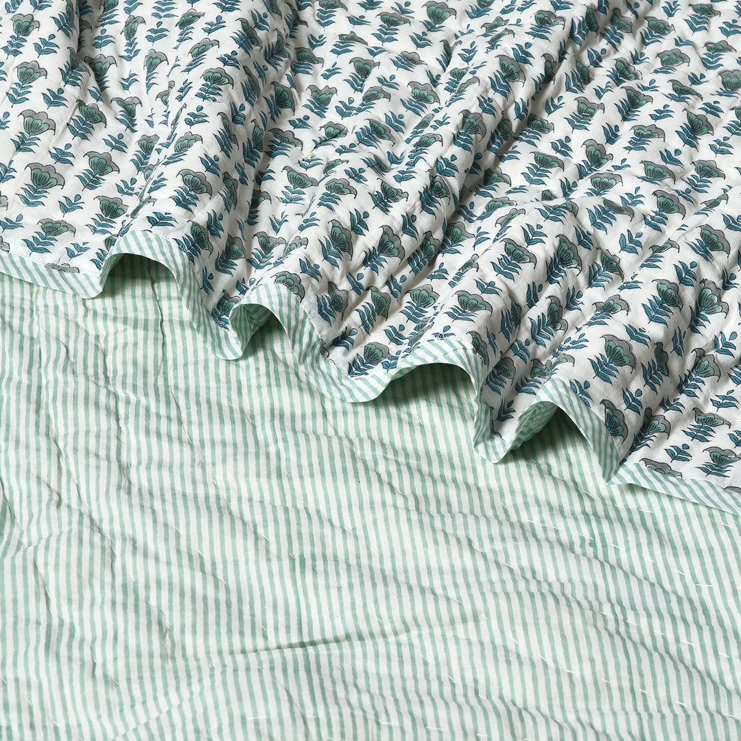 Aquamarine Blue Cotton Quilt