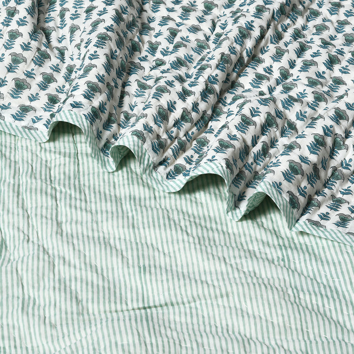 Aquamarine Blue Cotton Quilt