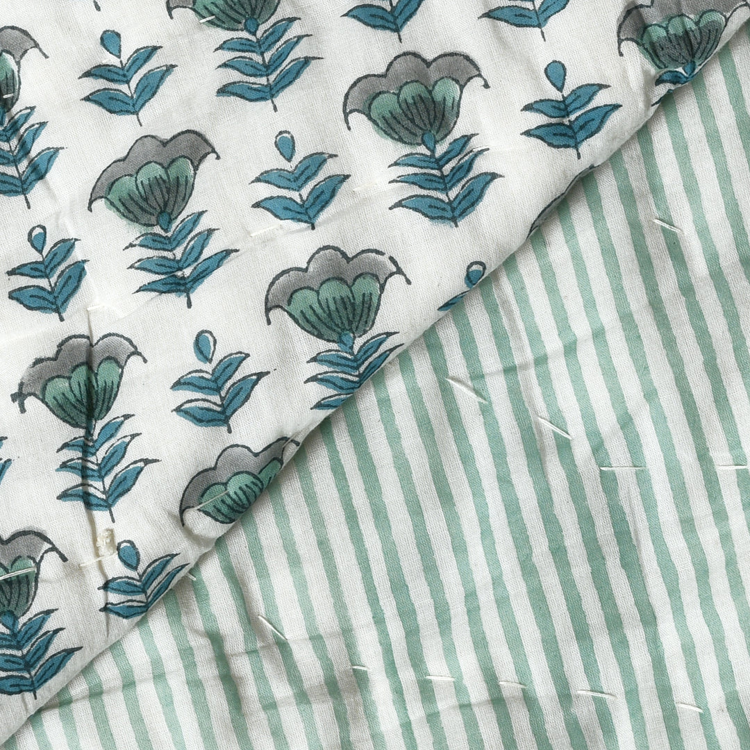 Aquamarine Blue Cotton Quilt