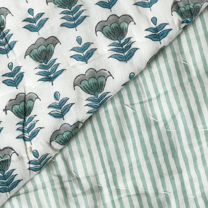 Aquamarine Blue Cotton Quilt
