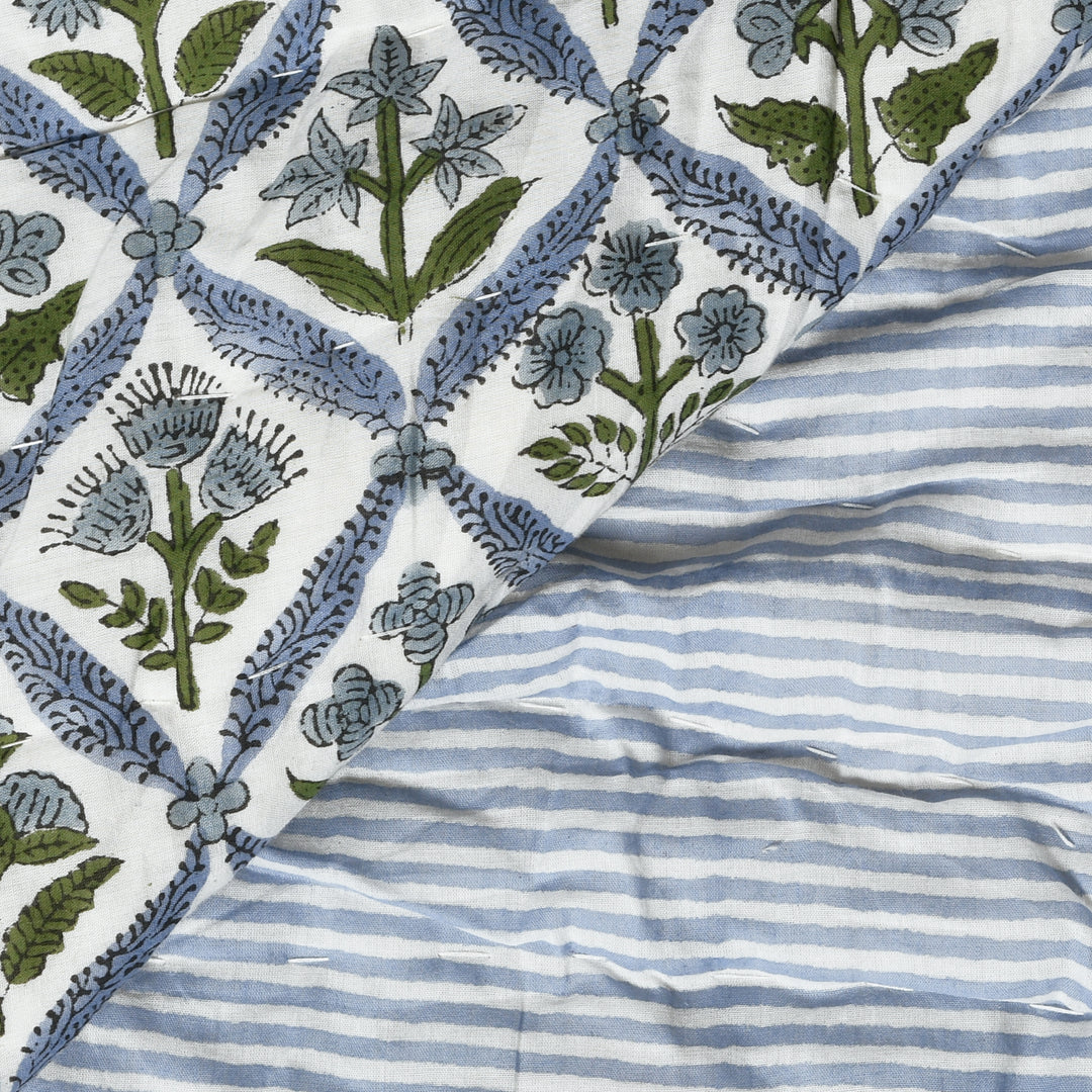 Light Steel Blue Cotton Quilt