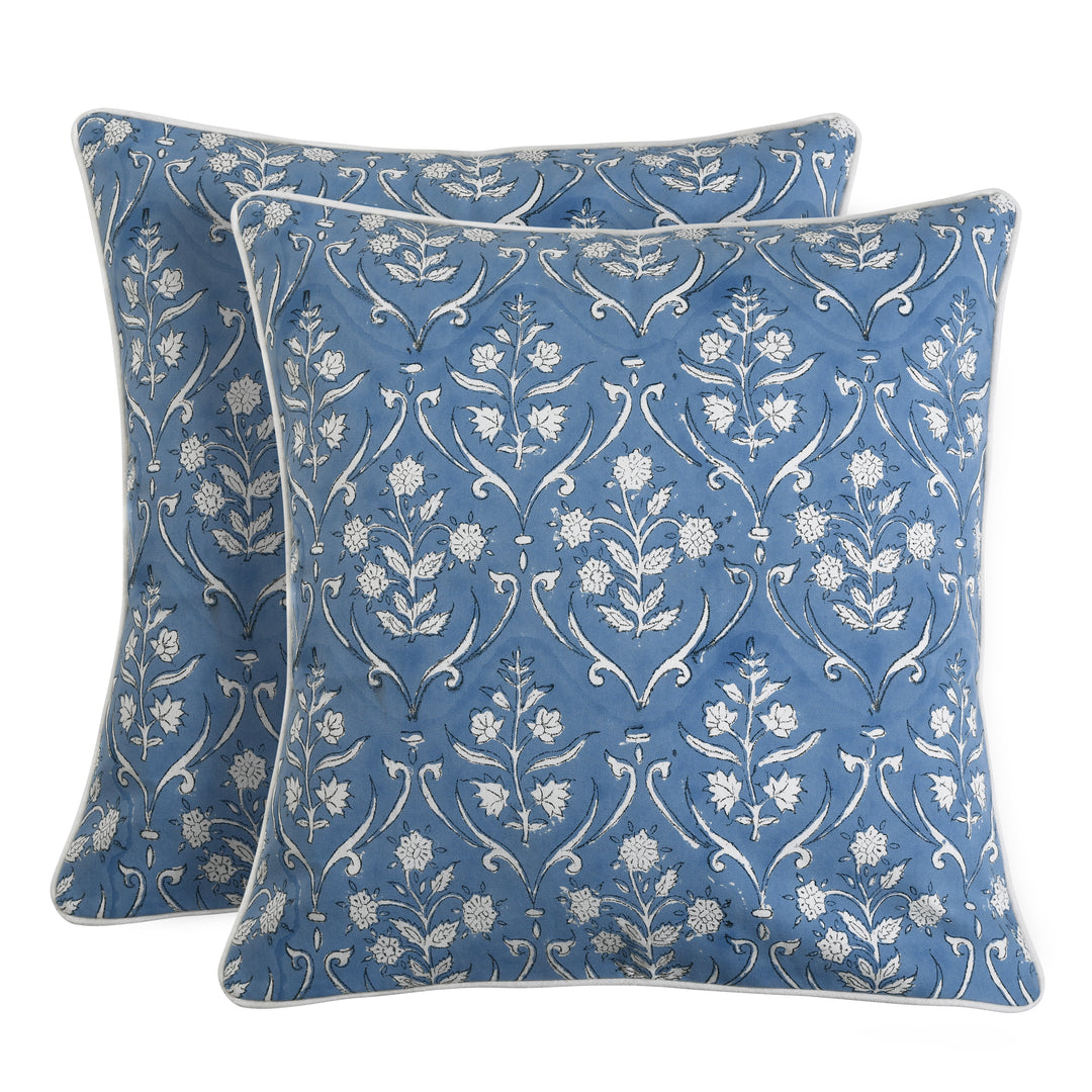 Fabricrush Pillow Covers, Hand Block Printed Floral Throw Pillow Covers, Cushion Covers for Decorative Couches, Living Rooms, Designers Pillow Covers