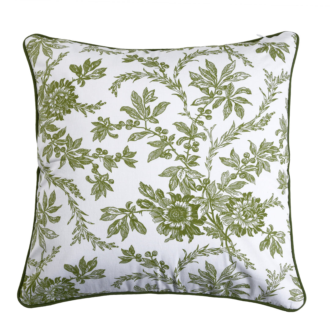 Emerald Green Pillow Covers, Hand Block Printed Floral Throw Pillow Covers, Cushion Covers for Couches, Living Rooms, Designers Sham Covers, Living Area