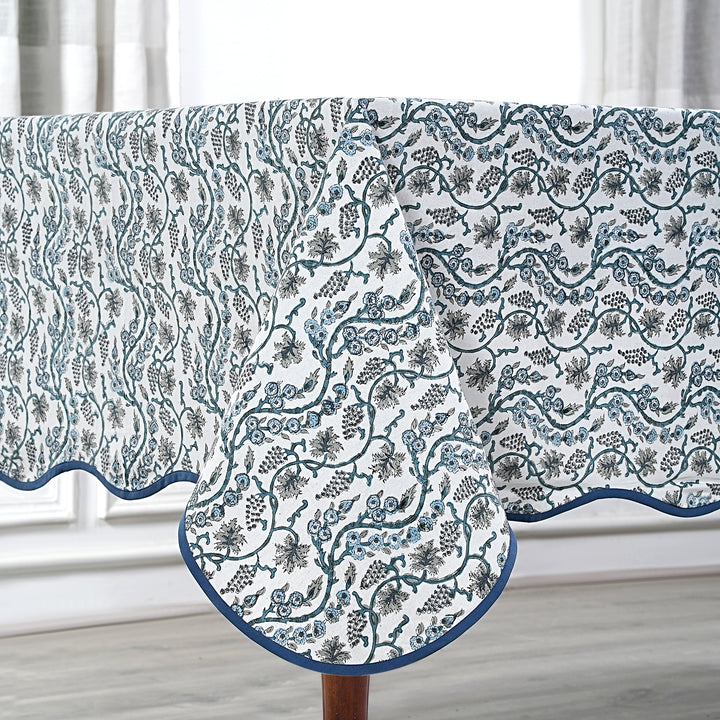 Baby Blue Eyes with Scallop Piping Tablecloth Product Image 1
