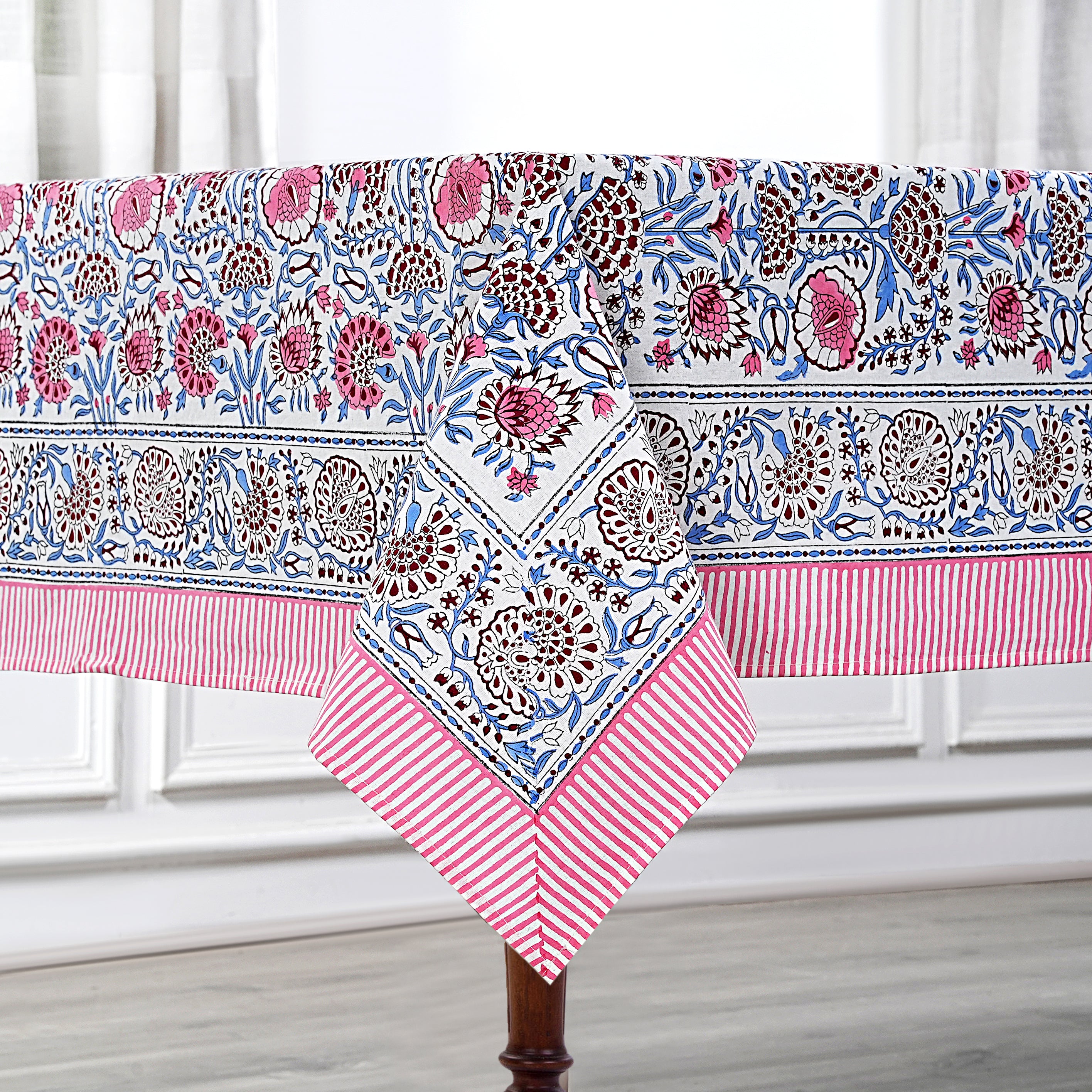 Pigeon Blue and flamingo pink Tablecloth
