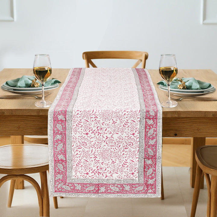 Rose Pink Jaal Table Runner
