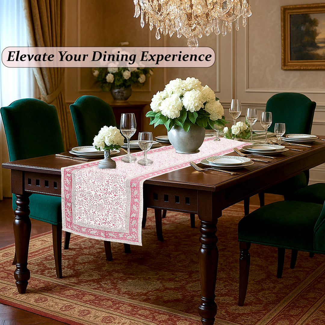 Rose Pink Jaal Table Runner