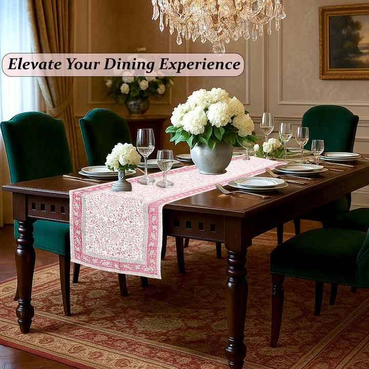 Rose Pink Jaal Table Runner