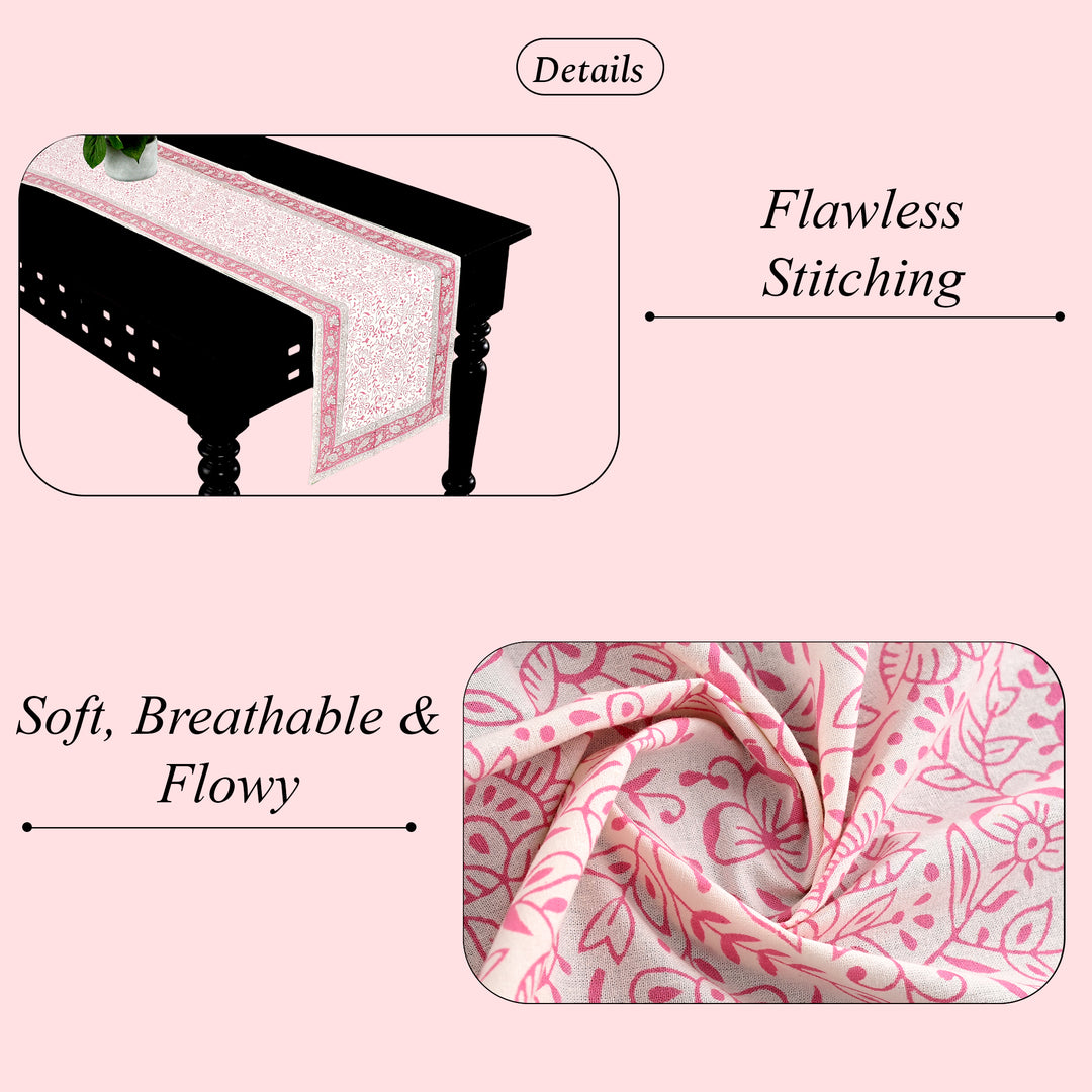 Rose Pink Jaal Table Runner