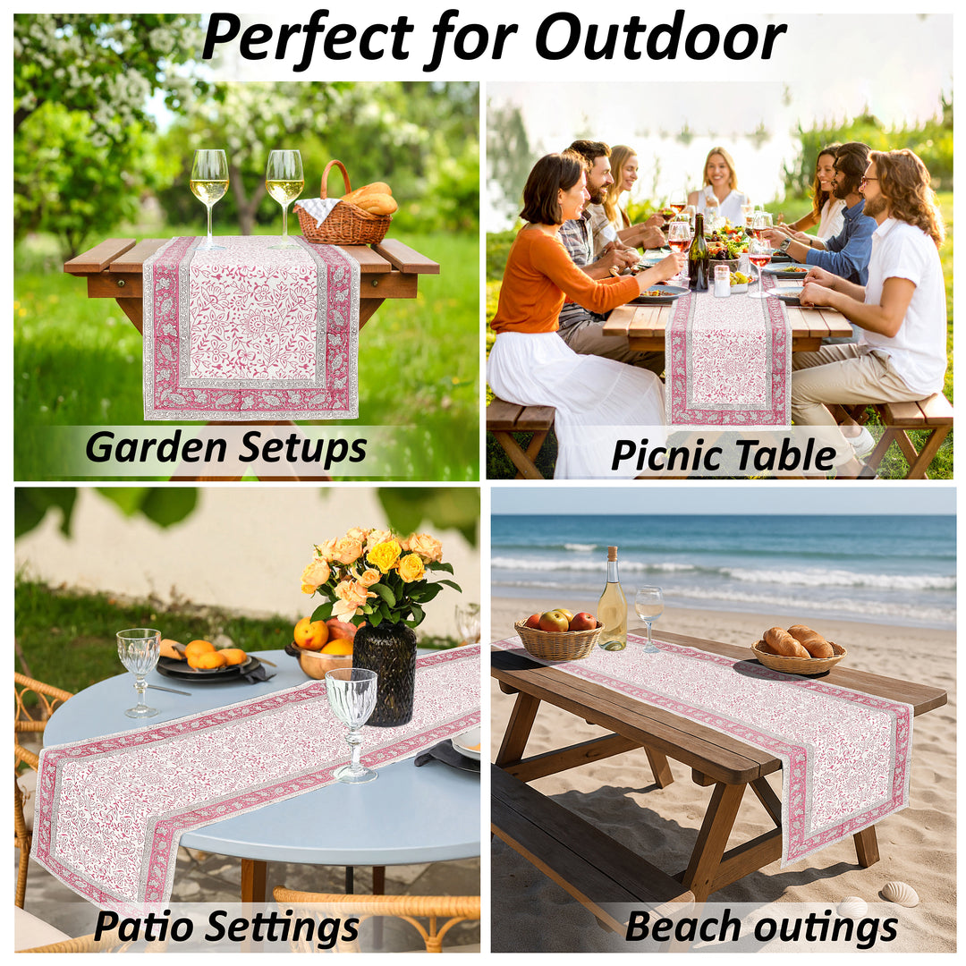 Rose Pink Jaal Table Runner