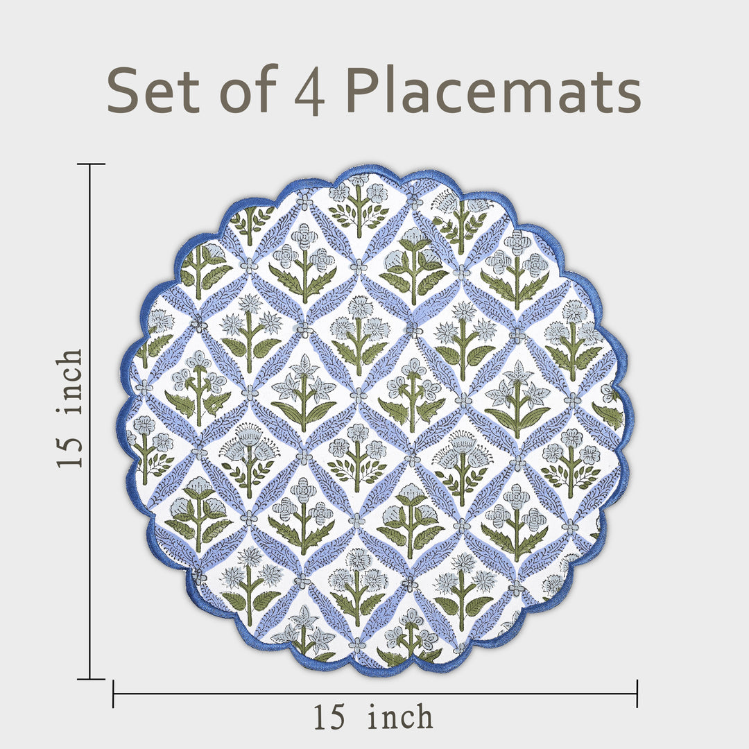 Light Steel Blue Round Placemat