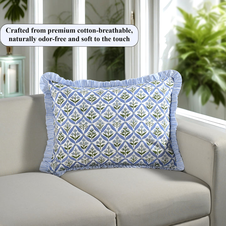 Light Steel Blue Ruffle Standard Sham Pillow Cover Product Image 4