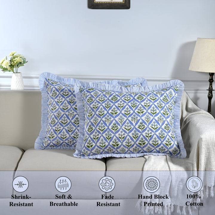 Light Steel Blue Ruffle Standard Sham Pillow Cover Product Image 7