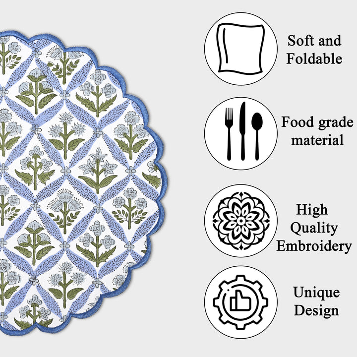 Light Steel Blue Round Placemat