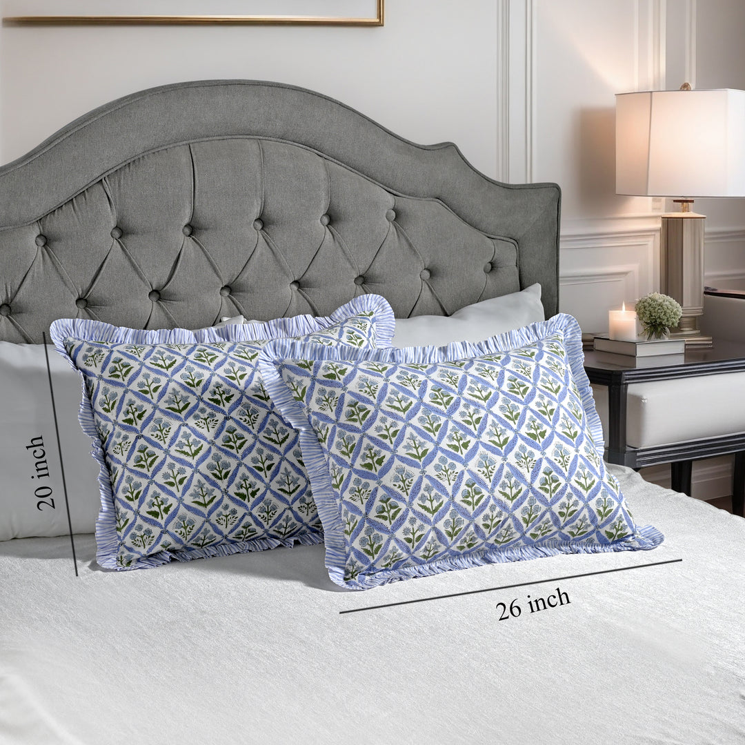 Light Steel Blue Ruffle Standard Sham Pillow Cover Product Image 3