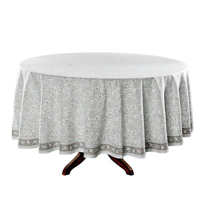 Taupe Jaal Round Tablecloth