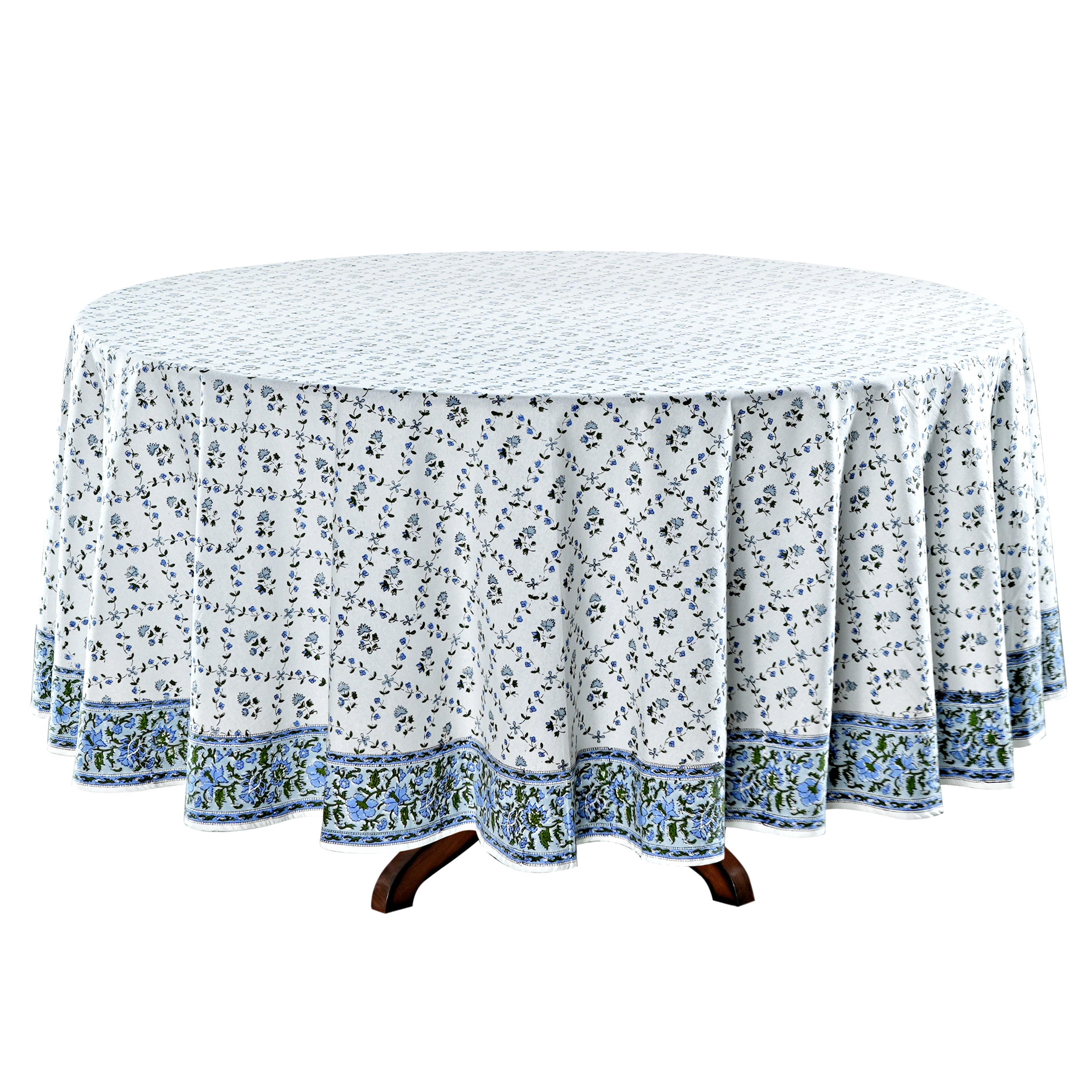 Powder Blue Round Tablecloth
