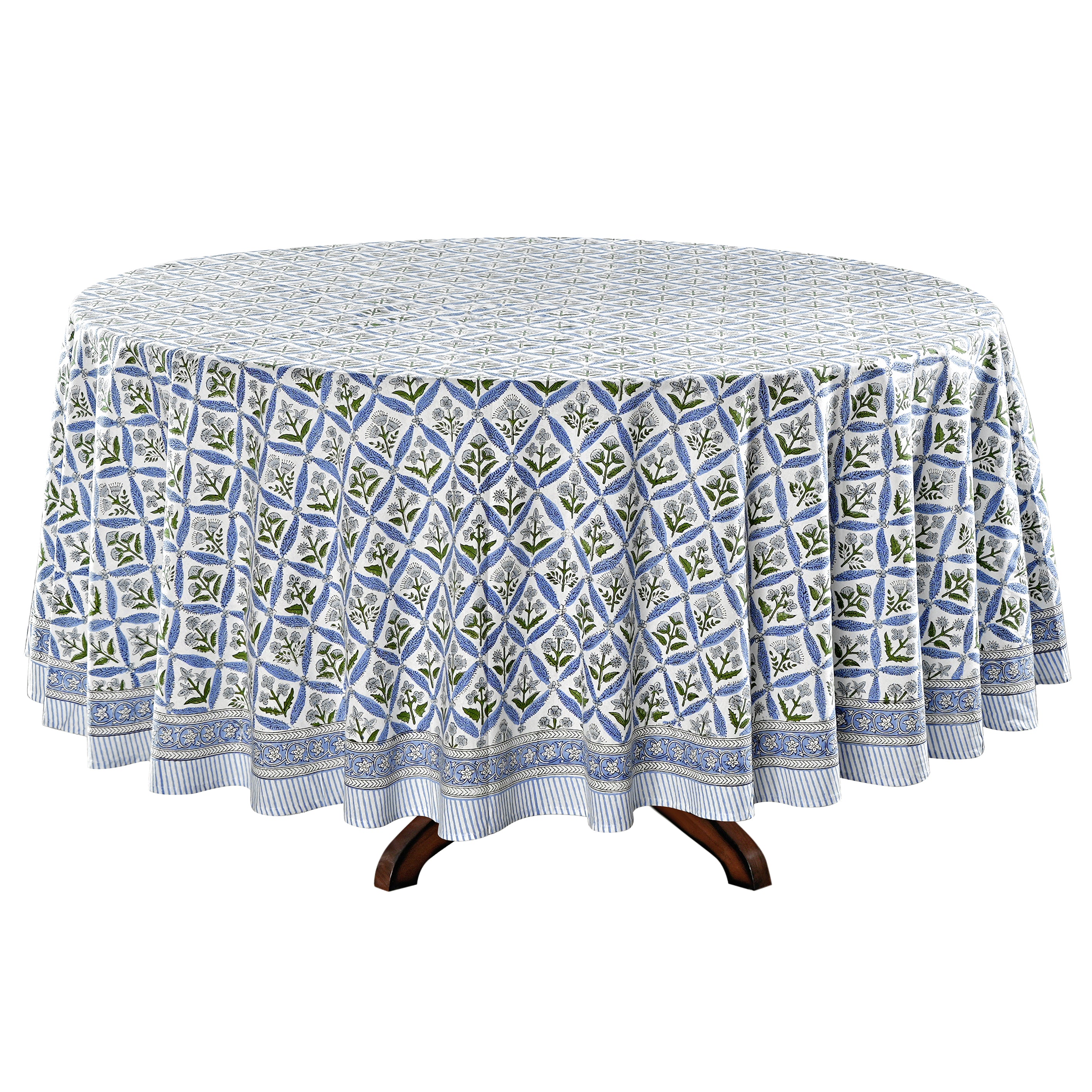 Light Steel Blue Round Tablecloth