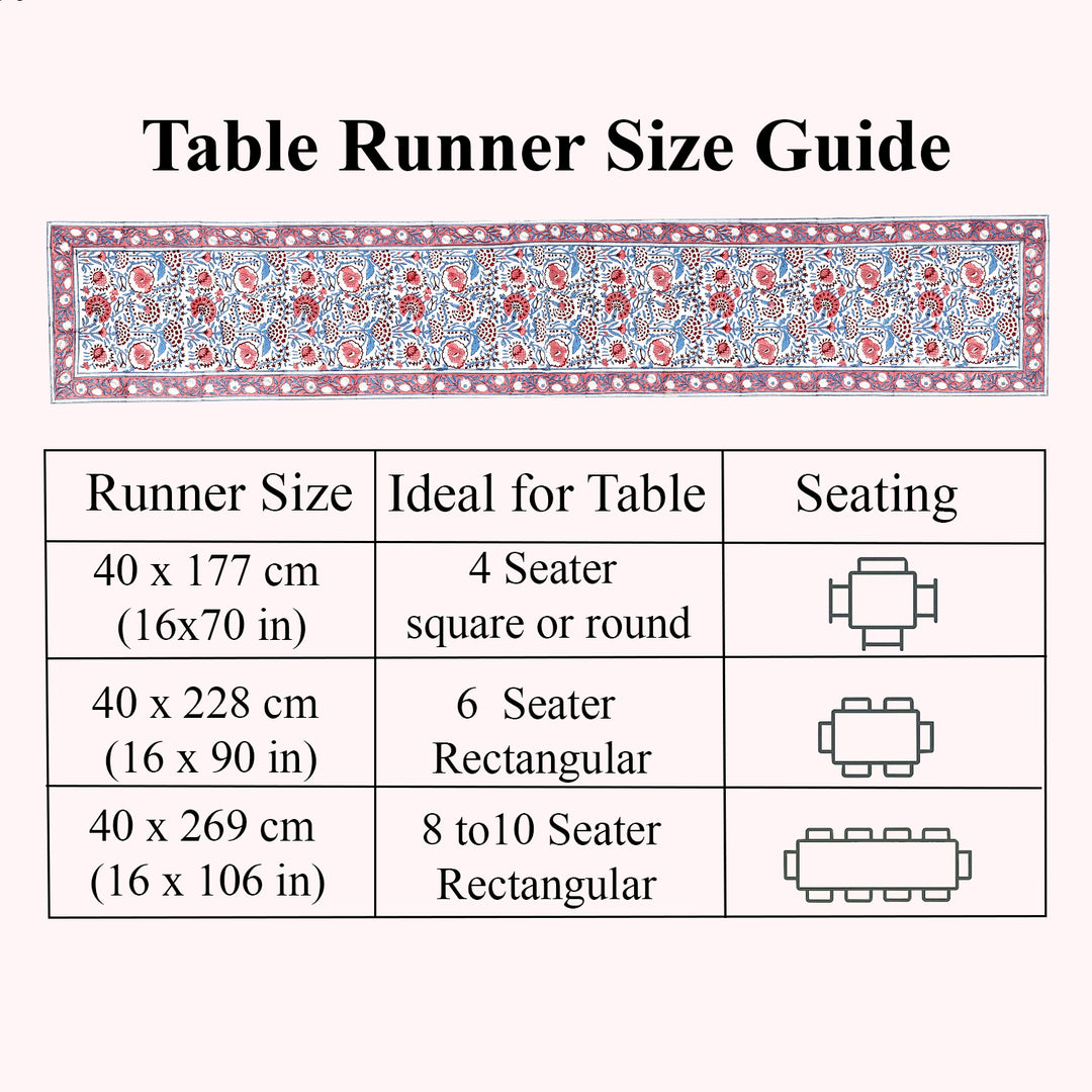 Pigeon Blue and Flamingo Pink Table Runner